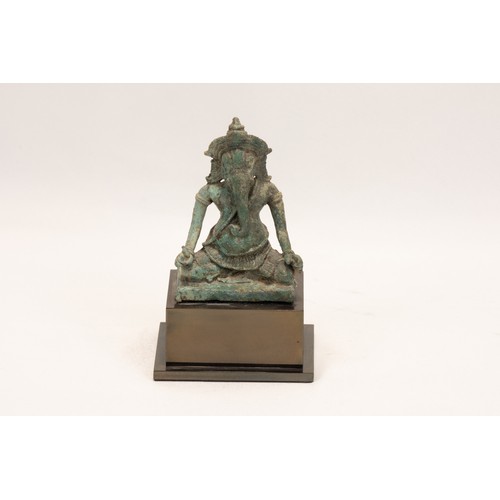 288 - A Cambodian Bronze Figure of Ganesh from the 12th Century.

H with Stand: Approximately 12cm
H: Appr... 