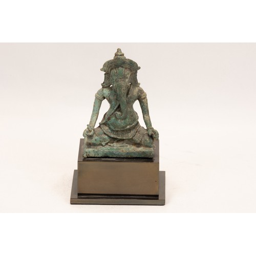 288 - A Cambodian Bronze Figure of Ganesh from the 12th Century.

H with Stand: Approximately 12cm
H: Appr... 