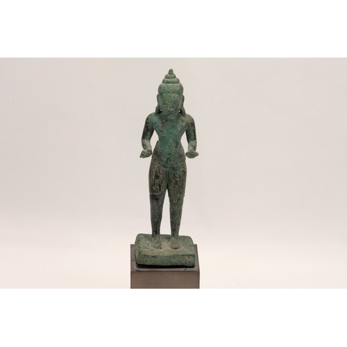 289 - A Cambodian Bronze Figure of Shiva from the 11th Century.

H with Stand: Approximately 20.7cm
H: App... 