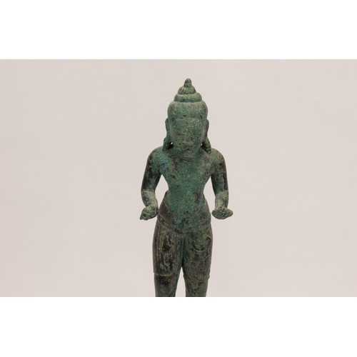 289 - A Cambodian Bronze Figure of Shiva from the 11th Century.

H with Stand: Approximately 20.7cm
H: App... 