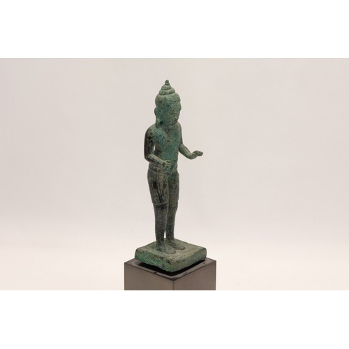 289 - A Cambodian Bronze Figure of Shiva from the 11th Century.

H with Stand: Approximately 20.7cm
H: App... 