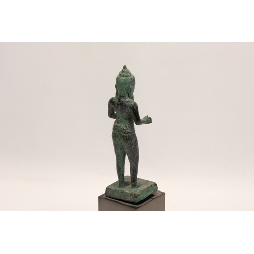 289 - A Cambodian Bronze Figure of Shiva from the 11th Century.

H with Stand: Approximately 20.7cm
H: App... 