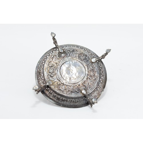 136 - An Indian Silver Candleholder with 2 Boxes.

Candleholder D: Approximately 14.5cm
290g