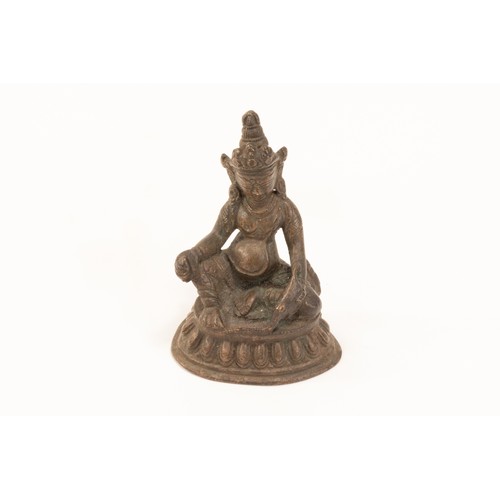 265 - A Tibetan Bronze Buddhist Figure of Jambhala from the 19th Century.

H: Approximately 10cm