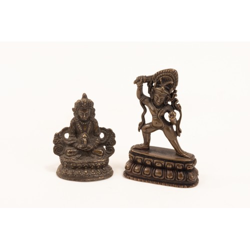 270 - A Lot of 2 Tibetan Bronze Buddhist Miniature Figures of Hayagriva and Sakyamuni.

H: Approximately 5... 