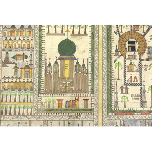 238 - An Islamic Painting of the Map of Hajj. 

Approximately 55.5x40.7cm