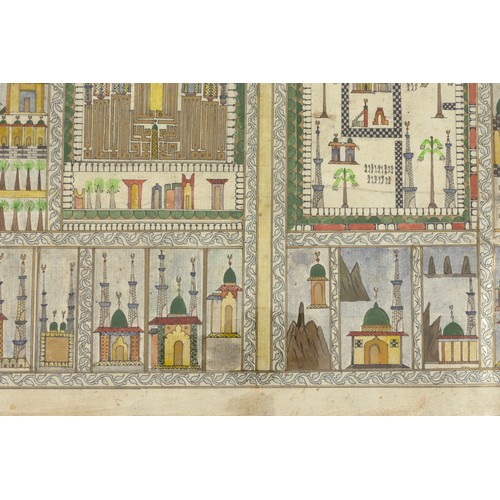 238 - An Islamic Painting of the Map of Hajj. 

Approximately 55.5x40.7cm