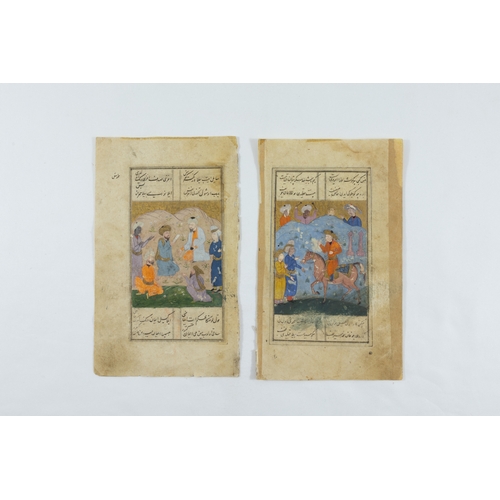 240 - An Islamic Qajar Pair of Pages from a Shahname from the 18-19th Century.

Approximately 22.3x13.3cm