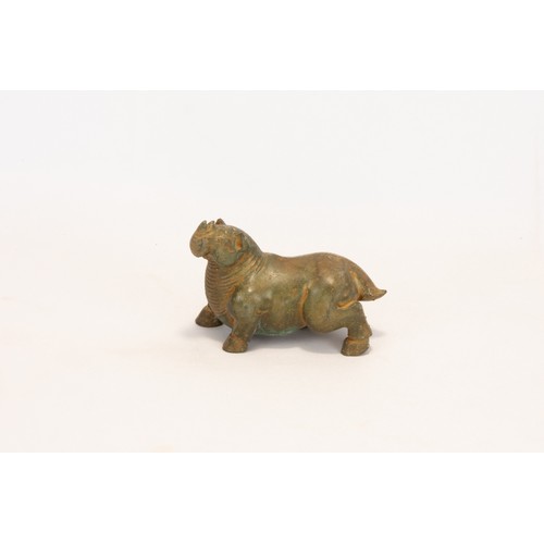 106 - **NO RESERVE**
A Chinese Bronze Figure of a Rhino.

L: Approximately 8.5cm