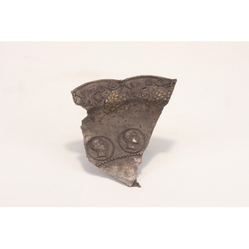 296 - **NO RESERVE**
A Sassanian Silver Fragment of a Plate.

L: Approximately 13cm