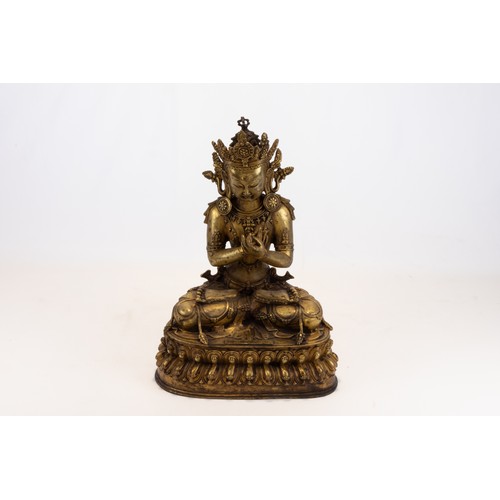 108 - A Large Chinese Sino-Tibet Bronze Buddha Statue from the 19-20th Century.

H: Approximately 32cm