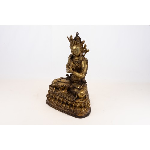 108 - A Large Chinese Sino-Tibet Bronze Buddha Statue from the 19-20th Century.

H: Approximately 32cm