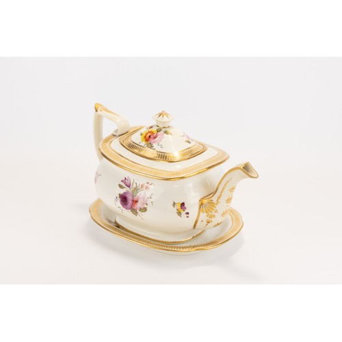 25 - A Regency Grainger Tea Pot & Stand Circa 1815/20.

H of Tea Pot: Approximately 26cm
L of Stand: Appr... 