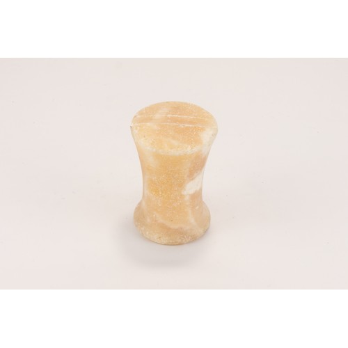 298 - A Bactrian Style Alabaster Stone Column Idol.

H: Approximately 10.8cm