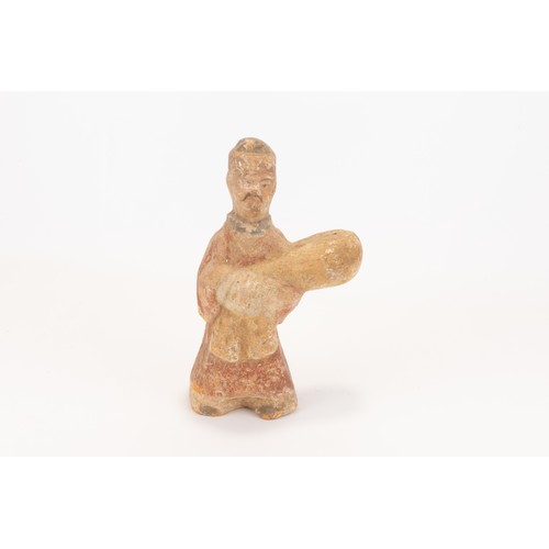 110 - A Chinese Pottery Figure of a Standing Man from the Han Dynasty.

H: Approximately 20cm