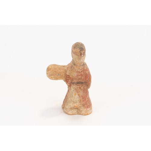 110 - A Chinese Pottery Figure of a Standing Man from the Han Dynasty.

H: Approximately 20cm