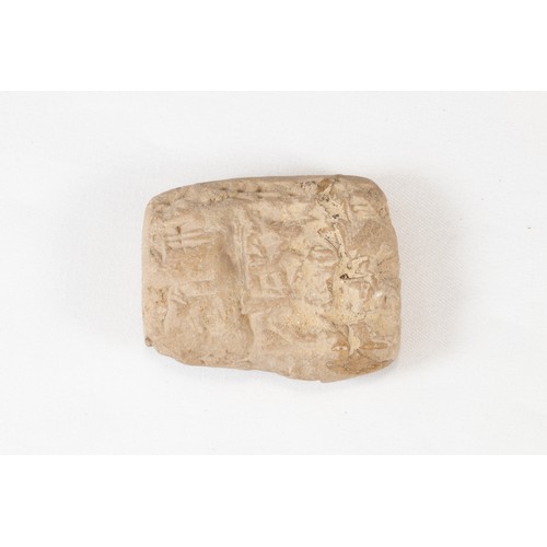 307 - An Old Babylonian Clay Small Rectangular Tablet with Administrative Text Circa 1900 B.C. 

The cunei... 