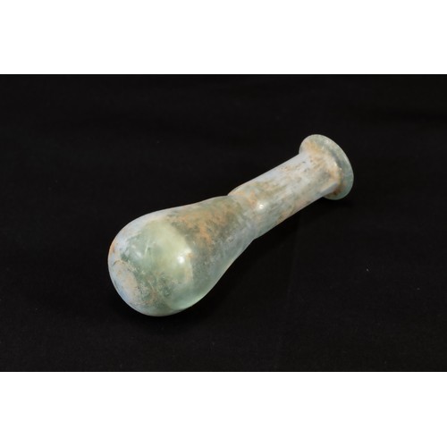 318 - An Ancient Roman Glass Unguentarium Blown from Pale Translucent Glass with a Slight Teal Tint Circa ... 