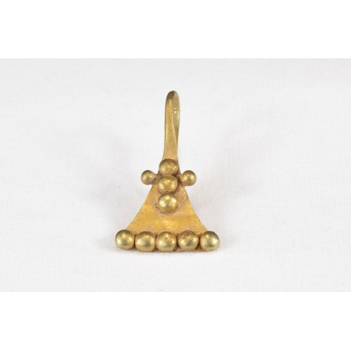 324 - A Western Asiatic Gold Earring with Granules Forming a Cross & a Decorative Border Circa 3rd-2nd Mil... 