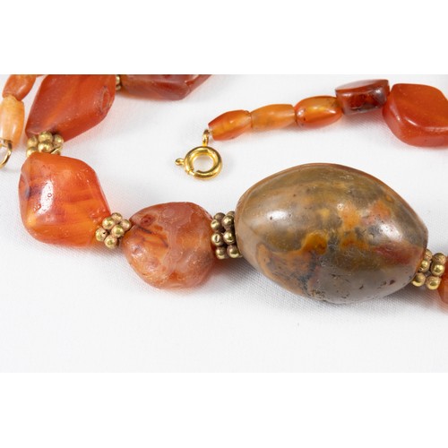 340 - A Western Asiatic Carnelian & Gold Beaded Necklace Circa 1st Millennium B.C. - 1st Millennium A.D. 
... 