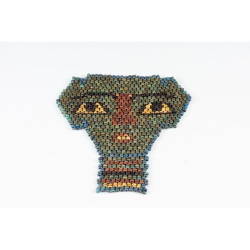 341 - An Ancient Egyptian Faience, Beaded Mummy Mask from the Late Dynastic Period Circa 672-352 B.C.

L: ... 