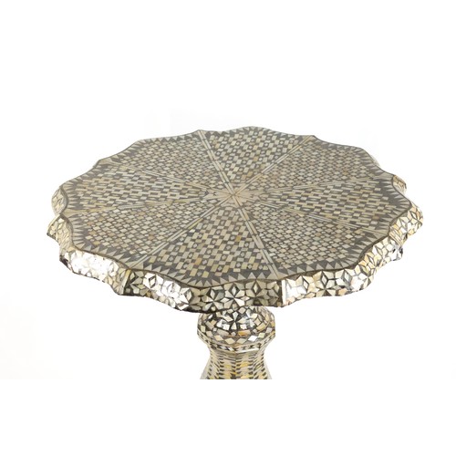 246 - An Islamic Damascus Mother of Pearl Inlaid Coffee Table.

H: Approximately 64.5cm