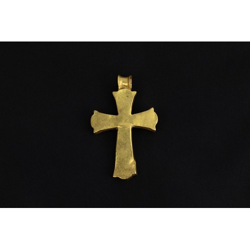 281 - A Late Byzantine Gold Cross Pendant Decorated with Garnets from the 16th Century.

Approximately 5x3... 