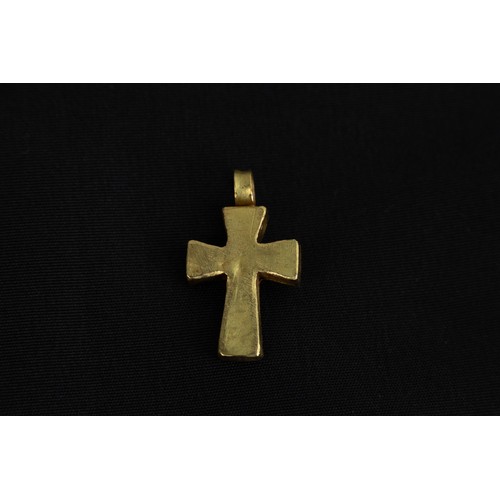 282 - A Late Byzantine Miniature Gold Cross Pendant Decorated with Garnets from the 16th Century.

Approxi... 