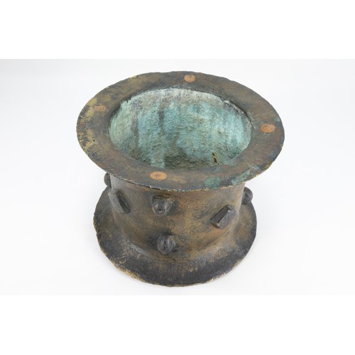 167 - A Large Islamic Bronze Mortar from the 12th Century.

D: Approximately 20.5cm
H: Approximately 15cm