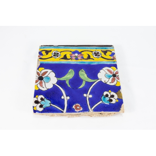 178 - An Islamic Zand Blue Ceramic Tile from the 18th Century.

Approximately 18.7cm x 19.6cm