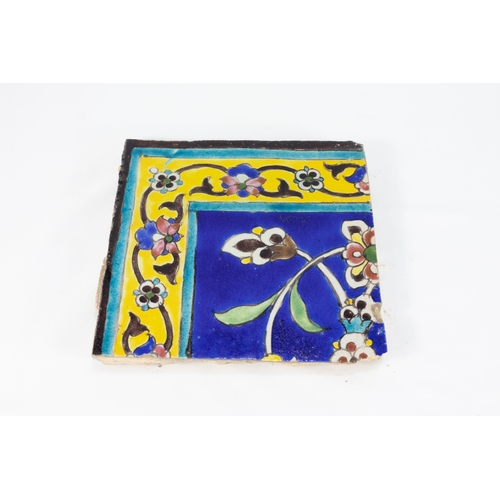 179 - An Islamic Zand Blue Ceramic Tile from the 18th Century.

Approximately 18.7cm x 19.6cm