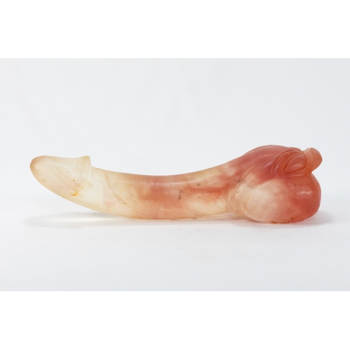 93 - A Chinese Tibetan Carved Rock Crystal Phallus.

L: Approximately 28cm