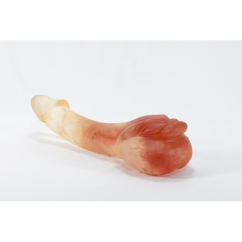 93 - A Chinese Tibetan Carved Rock Crystal Phallus.

L: Approximately 28cm