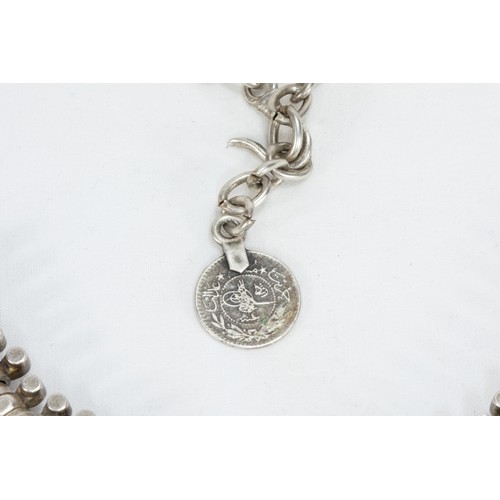 319 - A Rare Tribal Islamic Silver Necklace Decorated with Coins.

236g