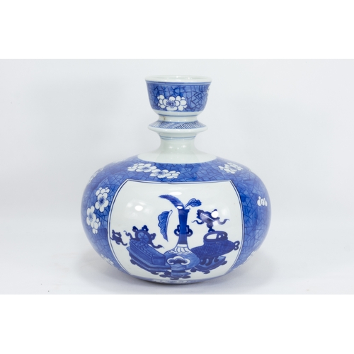 100 - A Chinese Blue & White Porcelain Hookah Base Decorated with Floral Patterns Made for the Islamic Mar... 