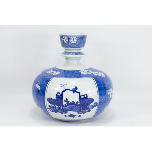 100 - A Chinese Blue & White Porcelain Hookah Base Decorated with Floral Patterns Made for the Islamic Mar... 