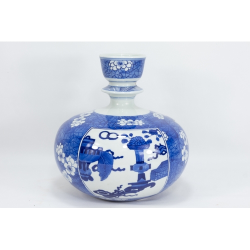 100 - A Chinese Blue & White Porcelain Hookah Base Decorated with Floral Patterns Made for the Islamic Mar... 