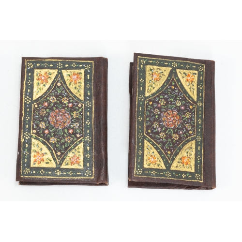 191 - A Lot of 2 Miniature Islamic Books Decorated with Enamel on the Covers.

Approximately 5.4cm x 3.7cm