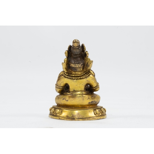 42 - A Tibetan Bronze Gold Gilt Figure of Jambhala from the Early 19th Century.

H: Approximately 6.5cm

... 