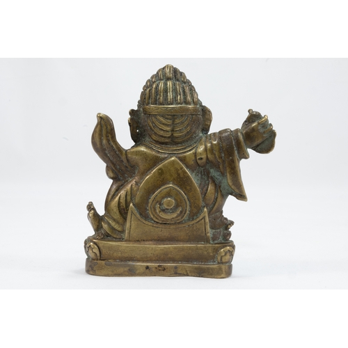 43 - A Tibetan Bronze Figure of Mahakala Decorated with Silver Eyes from the 18th Century.

H: Approximat... 