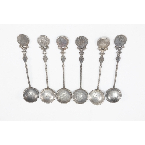 112 - A Set of 6 Chinese White Metal Spoons with Character Marks to the Base.

L: Approximately 14.7cm