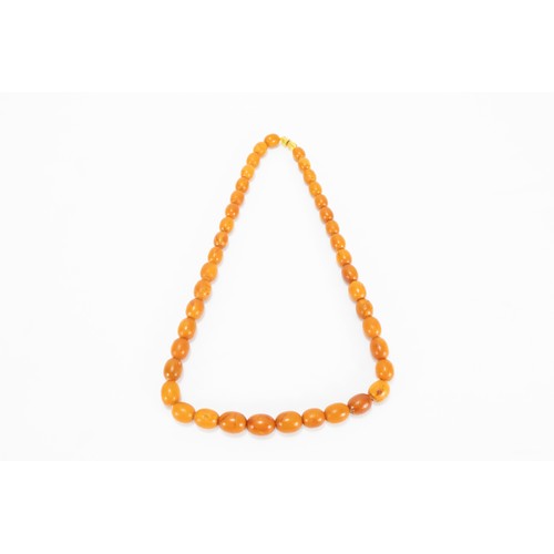 330 - A Single Strand Graduated Butterscotch Amber Beads Necklace.

33g

L; Approximately 54cm