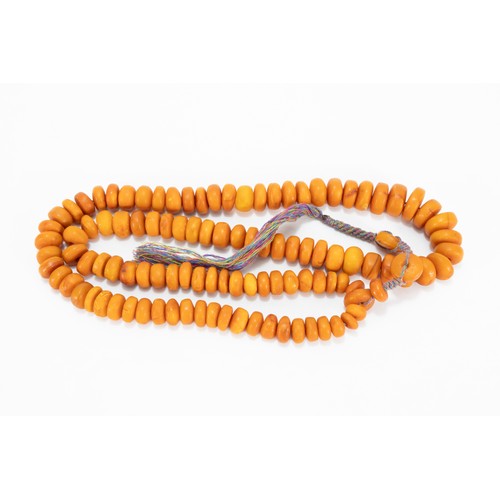 333 - A Tribal Moroccan Berber Single Strand Graduated Butterscotch Amber Beads Necklace.

L: Approximatel... 