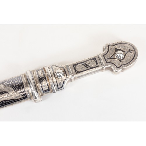 311 - A Russian Caucasian Silver Niello Kindjal Dagger.

L: Approximately 38.5cm