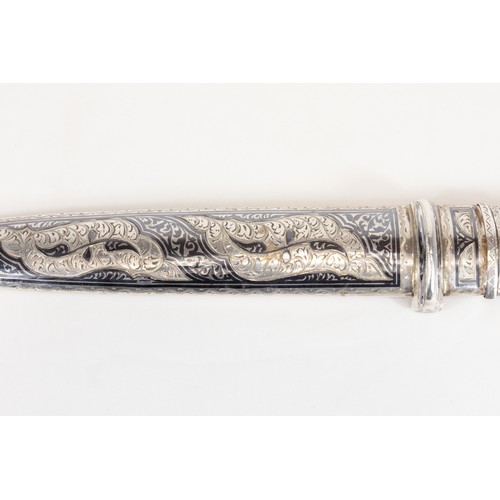 311 - A Russian Caucasian Silver Niello Kindjal Dagger.

L: Approximately 38.5cm