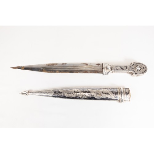 311 - A Russian Caucasian Silver Niello Kindjal Dagger.

L: Approximately 38.5cm