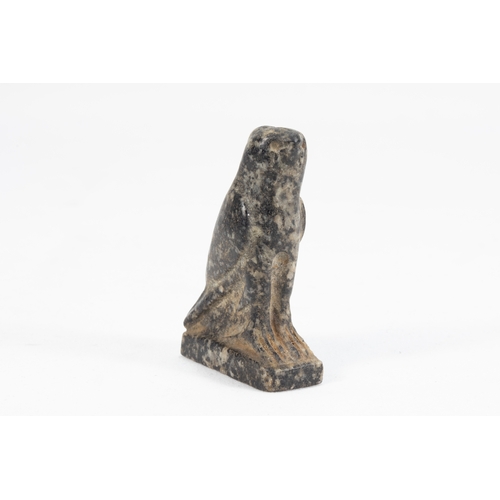 34 - An Egyptian Probably Steatite Carving Figure of Horus from the Ptolemaic Period.

H: Approximately 5... 