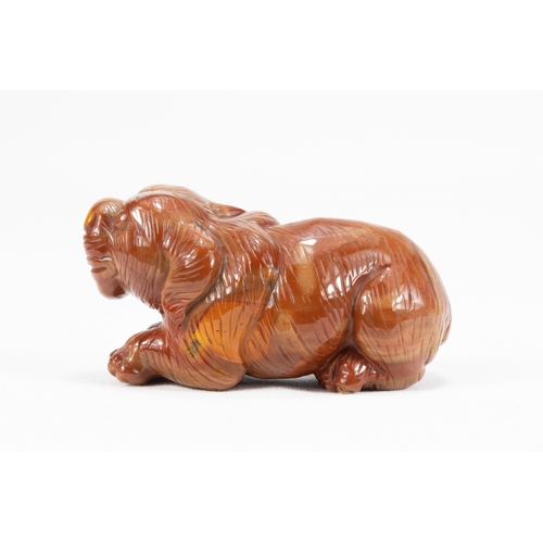 118 - A Chinese Hand-Carved Agate Figure of a Dog.

L: Approximately 6.5cm