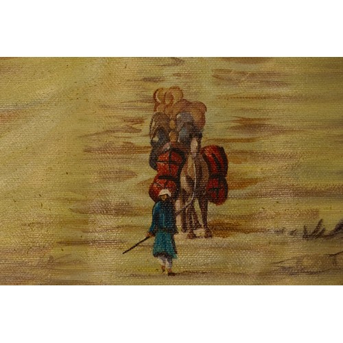 204 - A Contemporary Afghan Oil Painting by Khayyam Quadeem, Born 1952 in Mazar Shareef, Afghanistan. Khay... 