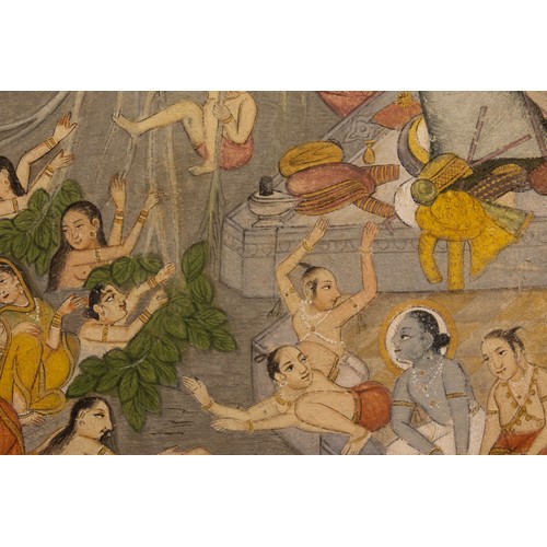 281 - An Indian Painting of Jala-Krida: Krishna's Water-Sport - Lalit Kala Akademi from the 20th Century.
... 